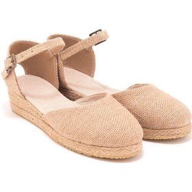 Resim Star Tombis Gerçek Elişi 3cm Arkası Az Açık Hasır Jüt Bantlı Günlük Kadın Espadril Handmade Hasır 