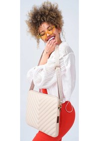 Resim Morca Omuz Askılı Notebook Çanta Tablet Laptop Kılıfı 13"-14" V Model Deri Bej 