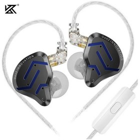 Resim Kz Zsn Pro 2 Hibrit Sürücü 1ba + 1dd Kulak İçi Metal Kulaklık Hıfı Bas Kulaklık Blue With Mic 