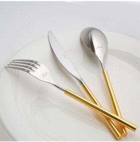 Resim Jumbo 6000 Roller Altın 12 Kişilik 84 Parça Çatal Kaşık Bıçak Takımı Altın 