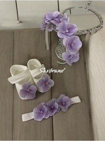 Resim SavBrand Anne Tacı, Bebek Patik ve Bandana 3'lü Özel Set 