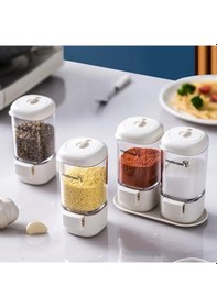 Resim 4'lü Basmalı Baharatlık Tuzluk Seti 