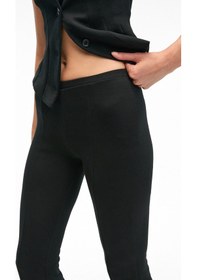 Resim Grimelange KALYYSIA Kadın Yüksek Bel Geniş Paçalı Slim Fit Siyah Pantolon 