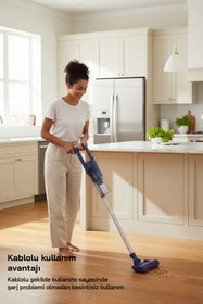 Resim Sinbo SVC-8628 Kablolu Dikey Elektrikli Süpürge Mavi – 2’si 1 Arada El Süpürgesi Özellikli 