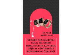 Resim Hobilinka Aksesuar Hediyeli Akıllı Saat ve Dijital Göstergeli Powerbankli Bluetooth Kulaklık 