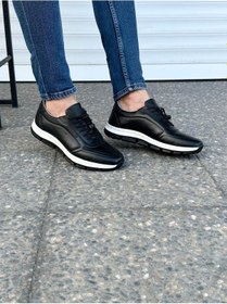 Resim Lisans Hakiki Deri Tam Ortopedik Erkek Yazlık Rahat Günlük Yürüyüş Ayakkabı 40-44 Siyah 