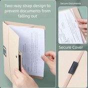 Resim 1 Adet Katlanabilir İki Yönlü Kayışlı Dosya - A4/A5 Belge Organizatör, Ofis, Okul ve Seyahat için Taşınabilir Katlanır Dosya Klasörü - Bej/6 Renk Seçeneği, Düşmeye Karşı Koruma Tasarımı & Güvenli Kapama, Hafif ve Minimalist Tasarım, Dayanıklı Plastik, Ofis Malzemeleri, Kompakt Depolama, Ofis Profesyonelleri İçin 