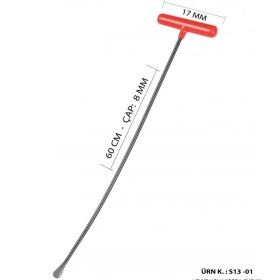 Resim 60 cm 8 mm Çap Levye Uçlu Kobra Boyasız Göçük Düzeltme Çubuğu, Pdr Çubuk - S13-01 