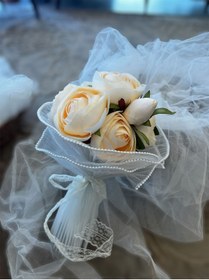 Resim EverAfterDesignCo Somon şakayık buketi tüllü 