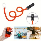 Resim 1 adet Dayanıklı Naylon Kano & Kano Kürek Kayışı - 91.44-182.88cm Elastik Güvenlik Tethere ile Güvenli Kanca, Kürekleri & Olta Çubuklarını Sabitlemek İçin İdeal, Turuncu, Kano Aksesuarları 