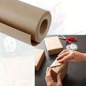 Resim 1 Rulo Kahverengi Kraft Hediye Paketi, El Sanatları İçin Krimp Papir, Noel Hediyeleri, Doğum Günü ve Parti Hediyeleri, Çiçek Malzemeleri, Hediye Paketi İçin 12m x 70cm 