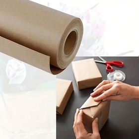 Resim 1 Rulo Kahverengi Kraft Hediye Paketi, El Sanatları İçin Krimp Papir, Noel Hediyeleri, Doğum Günü ve Parti Hediyeleri, Çiçek Malzemeleri, Hediye Paketi İçin 12m x 70cm 