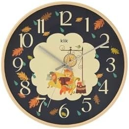 Resim Slim Bilge Çocuk Odası Duvar Saati - Lacivert - 30 Cm 