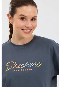 Resim Skechers Crop Graphic Kadın Tişört Gri 