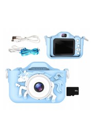 Resim AteşTech Çocuk Fotoğraf Makinesi Kılıflı 2inç Hd Dijital Selfie Kamera 32gb Hafıza Kartı 