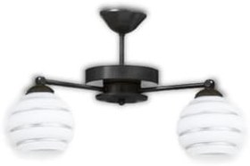 Resim Lambadar Siyah 2'Li Modern Gümüş Şerit Camlı Plofonyer Model Avize Siyah3 Tek Ebat 3588-2Blkgumusseritcam 