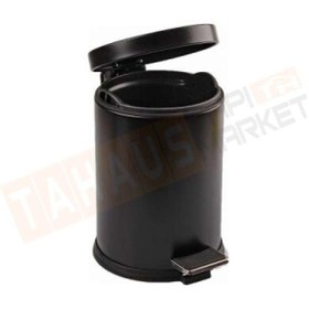 Resim Lalezar LZR-813-S ( 5LT ) ( SİYAH ) PEDALLI METAL KOVASI 