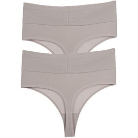 Resim Vanilya Secret Tanga Yüksek Bel Toparlayıcı Pamuk 2'li Paket Taş 