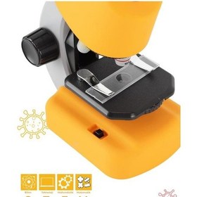 Resim Temel Sarı Stem Mikroskop Seti 100x 400x 1200x Plastik Gövdeli Bilim Kiti 