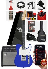 Resim Midex Tlx-50bl-50amp Tele Kasa Maple Klavye 2 Single-coil 50w Amfili Elektro Gitar 