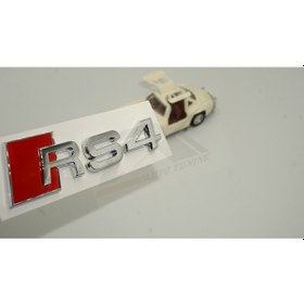 Resim Audi RS4 Bagaj Krom ABS 3M 3D Yazı Logo Amblem Orjinal ürün 