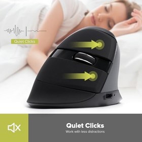 Resim DELUX Dikey Fare Kablosuz Ergonomik Fare BT 4.0 ve 2.4G Kablosuz Çift Modlu Dahili Şarj Edilebilir Pil Sessiz Tasarım 6 Düğme ve 4 DPI Düzeyleri Optik PC Fare RGB Işıklı (Mini) 