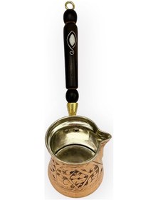 Resim Paşa İşlemeli 4 Kişilik Bakır Cezve 