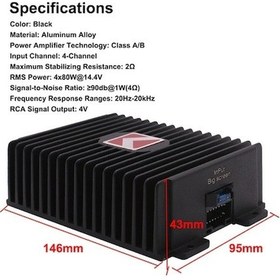 Resim Diğer Kanallı Araba Dsp Amplifikatörü 80wx4 Ses Modifikasyonu Güç Amplifikatörü Dijital Ses İşlemcisi Sınıf A/b Android Araba Oynatıcısı İçin Siyah 