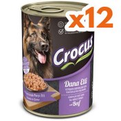 Resim Crocus Dana Etli Sos İçinde Parça Etli Köpek Konservesi 400 Gr x 12 Adet 