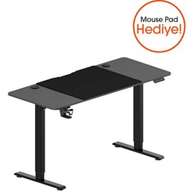 Resim Adore Mobilya Gaming Maestro-X Yükseklik Ayarlı Oyuncu Masası - Siyah 140x72-117x60 CM 