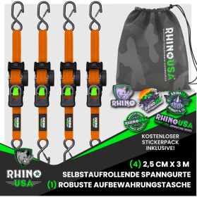 Resim 4’lü Otomatik Geri Çekilebilir Bağlama Kayışı 2.5 cm x 3 M, 540 kg 