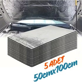 Resim Evimdeyokyok Araç Oto Kaput Kapı Taban Davlumbaz Ses Yalıtım Malzemesi 9mm Alm. Folyolu Kauçuk 50CMX100CM 5ADET 