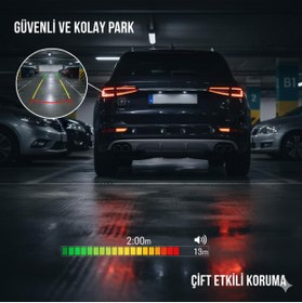 Resim Space Araç Kamerası 4.3 inç aynaya geçmeli park sensörlü geri görüş kamerası 