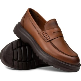 Resim Deery Erkek Hakiki Deri Taba Renk Kalın Taban Loafer - 02006MTBAE01 