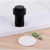Resim Sones Kauçuk Çarpışma Önleyici Kapı Dişli Delme Paslanmaz Çelik Yuvarlak Kapı Dayanıklı Ev Zemin Şeklinde Silindirik Kapı Dokunmatik, Şartname: Plastik Kafalı Blabk 60mm + Delmesiz 