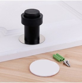 Resim Sones Kauçuk Çarpışma Önleyici Kapı Dişli Delme Paslanmaz Çelik Yuvarlak Kapı Dayanıklı Ev Zemin Şeklinde Silindirik Kapı Dokunmatik, Şartname: Plastik Kafalı Blabk 60mm + Delmesiz 