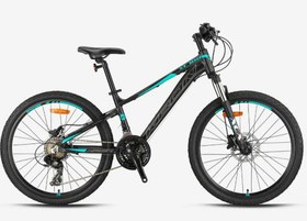 Resim XC 100 - 26\ MTB - 15' - 21 Vites - H.DISC - Mat Siyah-Gri\u002FTurkuaz 