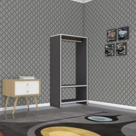 Resim Kenzlife giysi dolabı rüknettin 120*060*30 gri gardırop 