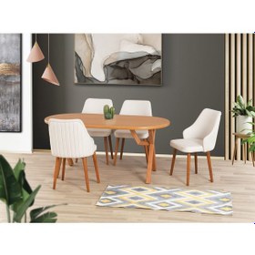 Resim Uyar 4 Adet Verona Sandalye 90 160 Sahra Sabit Masa Takımı 