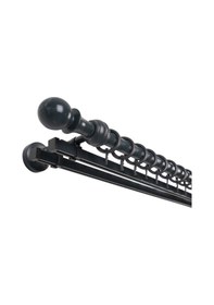 Resim Meyra Demonte Başlıklı Ahşap Rustik Perde Askısı - Çift Raylı -antrasit 125 Cm Antrasit 