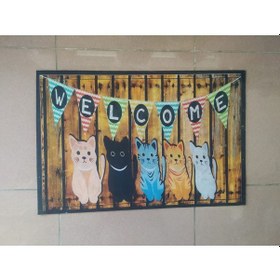 Resim Dijital Baskılı Kapı Önü Daire Paspası Kauçuk Tabanlı 45*70 Cm 