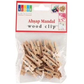 Resim Südor Ahşap Mandal Büyük 3,5 Cm 20 Li Naturel 