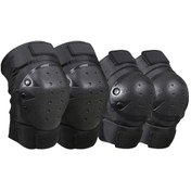 Resim Pazly Motorcycle & Bicycle Elbow & Knee Protection Set - Black, Made Of Eva & Pe, Maximum Impact Protection, New, Universal Fit Siyah 