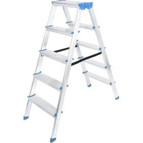 Resim AyrStore Çift Basamaklı Alüminyum Metal Merdiven Yükseklik 115CM Baş Genişlik 8cm 