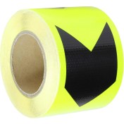 Resim Badem10 Reflektörlü Reflektif Fosforlu Şerit Bant 10 cm Eninde Sarı-Siyah İkaz Bandı (1 METRE) 