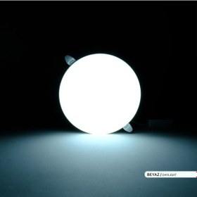 Resim ACK 24W Çerçevesiz Sıva Altı Yuvarlak LED Panel Armatür 6500K Beyaz Işık Beyaz 