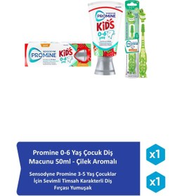Resim Sensodyne Promine 0-6 Yaş Çürüklere Karşı Koruyan Çocuk Diş Macunu 50ml+Timsahlı Yumuşak Diş Fırçası 