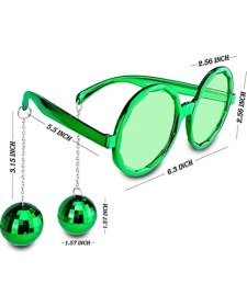 Resim Disko Toplu Küpeli Parti Gözlüğü Yeşil Renk 