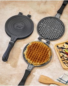 Resim Polochef Granit Waffle Ve Tost Tavası Seti Siyah 