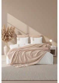 Resim Rivaistanbul Amara Cappuccino Nakışlı Çift Kişilik %100 Pamuklu Nevresimli Pike Seti - 7 Parça Çeyiz Seti Cappuccino 